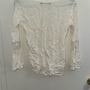 Elegant White Lace Sleeve Women's Top